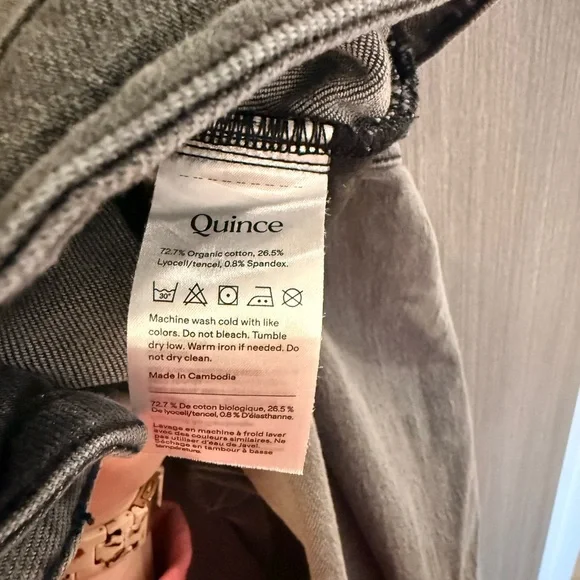 Quince Women’s 31 Gray Straight Bella Stretch Jeans - Picture 5 of 5